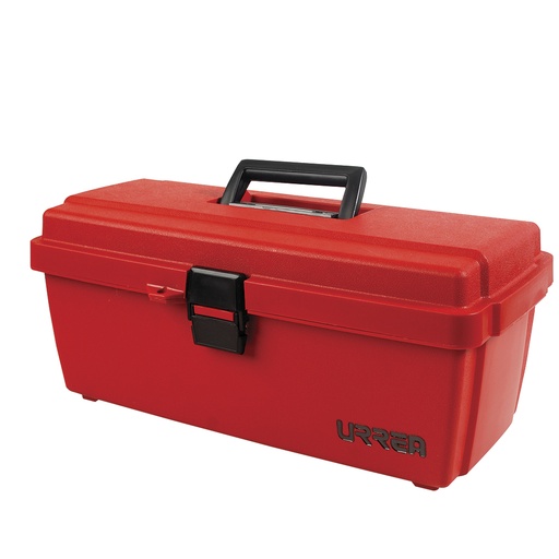 [9900] Caja portaherramientas plástica con broche plástico roja 14" x 7" x 5"