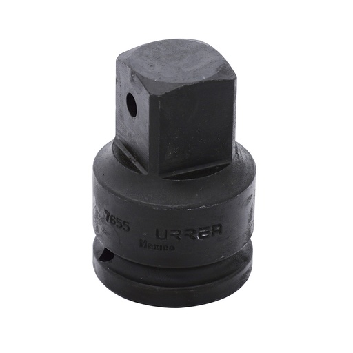 [7655] Adaptador con barreno pasado para dado de impacto cuadro de 3/4" hembra a 1" macho