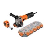 [101526] Esmeriladora 4-1/2' 700 W, 10 discos y flexómetro, Truper COMBOE-4-1/2A12