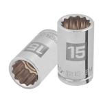 [13529] Dado de 15 mm, 12 puntas, cuadro 1/2', Truper D-1215-EM