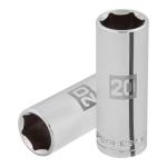 [101008] Dado largo de 20 mm, 6 puntas, cuadro 1/2', Truper D-1220-ML