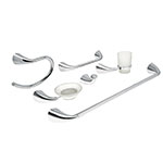 [49640] Juego de 6 accesorios para baño metálicos, Foset Aero AEA-7000