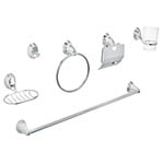 [48341] Juego de 6 accesorios p/baño cromo chapetón ovalado, Aqua AQA-4003