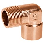 [49648] Codo 90° de cobre, rosca exterior 3/4', Foset CC-512