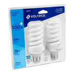 [46850] Pack 2 lámparas espiral T4 24 W luz de día, blíster, Volteck F-24EX2