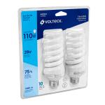 [48004] Pack 2 lámparas espiral T4 28 W luz de día, blíster, Volteck F-28EX2