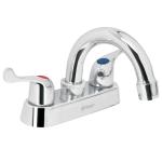 [49279] Mezcladora 4' para lavabo, cuello curvo, manerales palanca M-050P