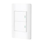 [47960] Placa armada blanca 2 interruptores 1.5 módulos, Lisboa PA-APDO15-LB