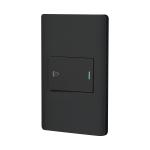 [47896] Placa armada negra 1 interruptor de timbre 1.5 mód, Lisboa PA-TI-LN