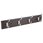 [49624] Perchero negro para pared con 4 ganchos satinados, Hermex PEPU-44