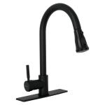 [46770] Monomando para fregadero,cuello extraible,negro mate,Tubig TBF-84M