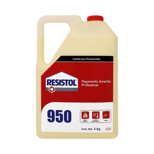 [3307405] Pegamento para madera Amarillo 4 Litro Resistol 950