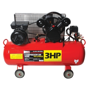 [ZM7003] COMPRESOR AIRE 3HP 70L BANDA COBRE