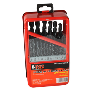 [ST1058] JUEGO 29 BROCAS USO GENERAL 1/16"-1/2"