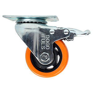 [ZF5117] RODAJA PVC NARANJA GIRATORIA FREN 2 1/2"